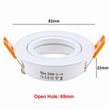 Black Round 2pcs Adjustable Surface Mounted MR16 GU10 Frame Downlight Housing Lamp Housing Fixture Downlight