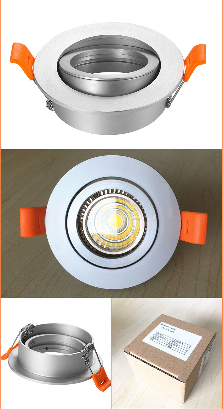 Black Round 2pcs Adjustable Surface Mounted MR16 GU10 Frame Downlight Housing Lamp Housing Fixture Downlight