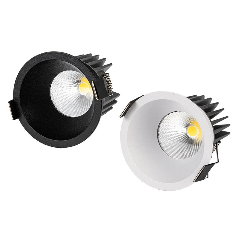 Dimmable Anti Glare Recessed COB LED Downlights 5W 7W 12W 15W LED Ceiling Spot Lights AC110V 220V  Indoor Lighting