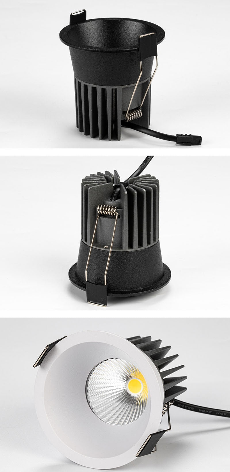 Dimmable Anti Glare Recessed COB LED Downlights 5W 7W 12W 15W LED Ceiling Spot Lights AC110V 220V  Indoor Lighting