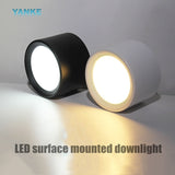 Dimmable led surface mounted downlight ceiling non-porous cylindrical spotlight anti-fog 5W-24W AC85-265V ceiling light