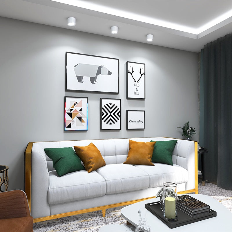 Dimmable led surface mounted downlight ceiling non-porous cylindrical spotlight anti-fog 5W-24W AC85-265V ceiling light