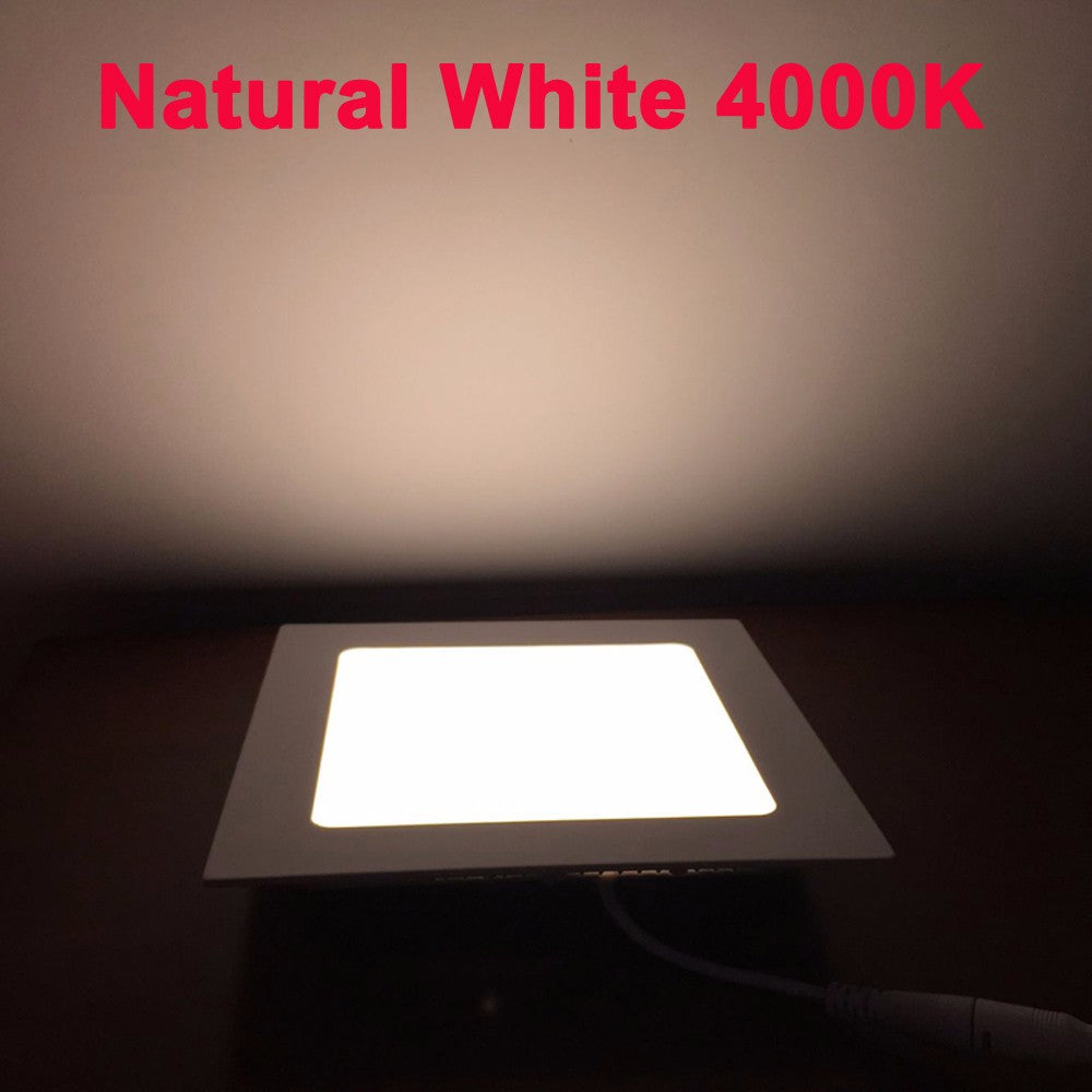QLTEG Ultra Thin Led Panel Downlight 3W 6W 9W 12W 15W 18W Round/Square LED Ceiling Recessed Light AC85-265V LED Panel Light bulb