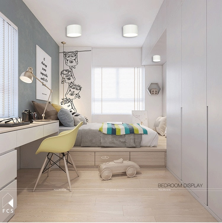 Dimmable led surface mounted downlight ceiling non-porous cylindrical spotlight anti-fog 5W-24W AC85-265V ceiling light