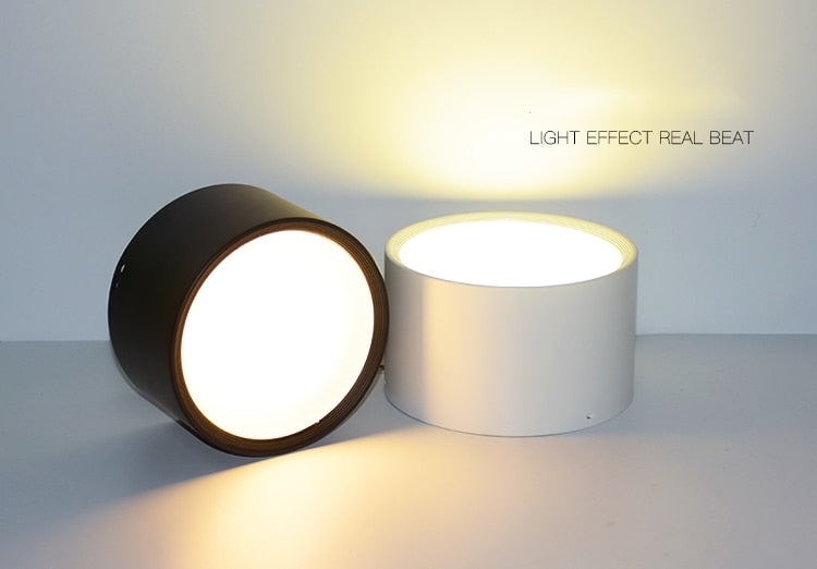 Dimmable led surface mounted downlight ceiling non-porous cylindrical spotlight anti-fog 5W-24W AC85-265V ceiling light