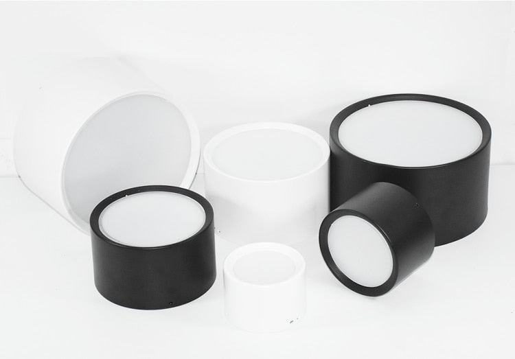 Dimmable led surface mounted downlight ceiling non-porous cylindrical spotlight anti-fog 5W-24W AC85-265V ceiling light