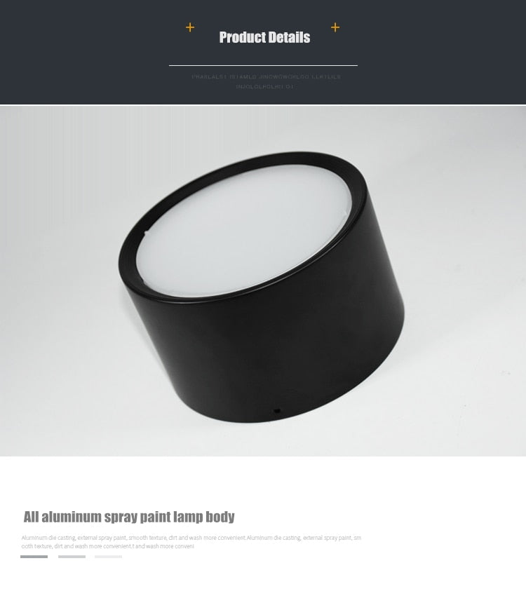 Dimmable led surface mounted downlight ceiling non-porous cylindrical spotlight anti-fog 5W-24W AC85-265V ceiling light