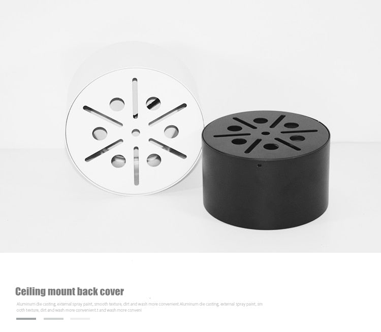 Dimmable led surface mounted downlight ceiling non-porous cylindrical spotlight anti-fog 5W-24W AC85-265V ceiling light