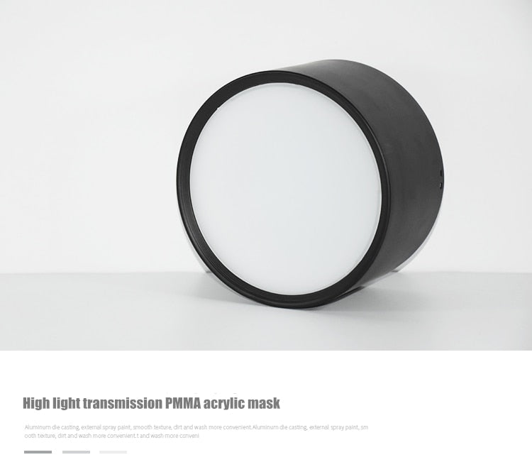 Dimmable led surface mounted downlight ceiling non-porous cylindrical spotlight anti-fog 5W-24W AC85-265V ceiling light