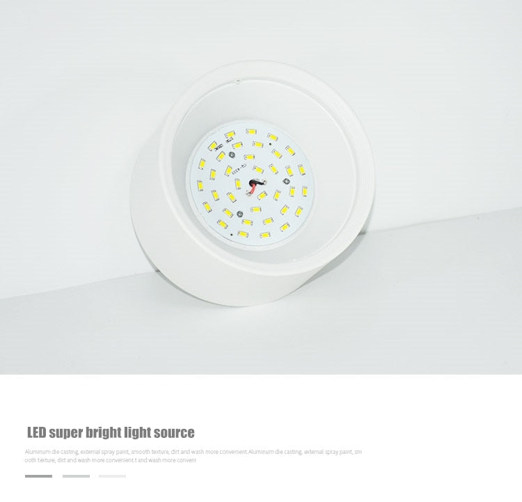Dimmable led surface mounted downlight ceiling non-porous cylindrical spotlight anti-fog 5W-24W AC85-265V ceiling light