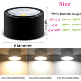 Dimmable AC85-265V High Quality Surface Mounted LED COB Downlight 7w 9w 12w 15w 18w Ceiling Light Spotlight Downlight Indoor