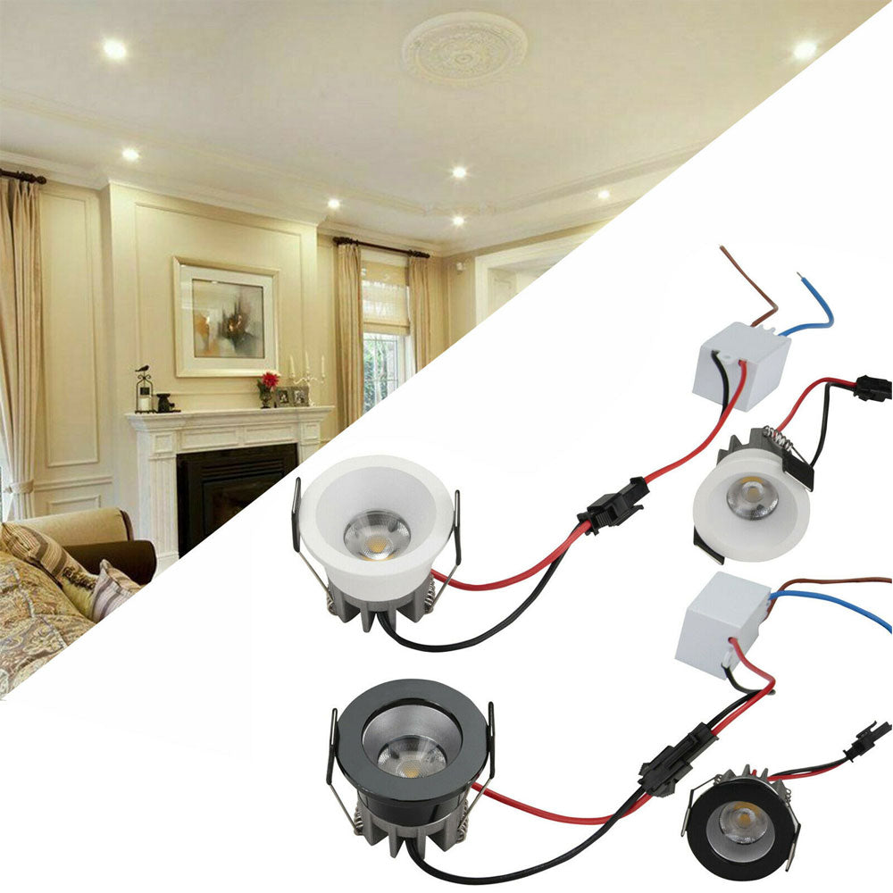 Mini LED COB Downlights 3W 40mm 100V-240V Jewelry Display Ceiling Recessed Cabinet Spot Lamp High Power + Driver 85-265v