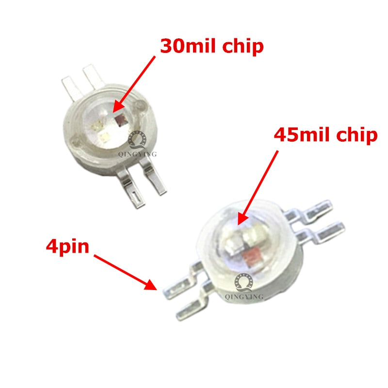 Real Full Watt 1W 3W High Power LED Lamp Bulb Diodes 10-100Pcs SMD 2.0-3.6V RGB LED For Spotlight Downlight DIY Beads