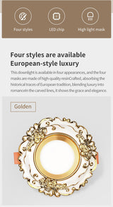 FLKL Castle Style LED Downlight Variable light 3W 5W Round Bulb Lamp Indoor Kitchen Study Bedroom AC 220V Recessed Spot Light