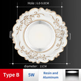 FLKL Castle Style LED Downlight Variable light 3W 5W Round Bulb Lamp Indoor Kitchen Study Bedroom AC 220V Recessed Spot Light