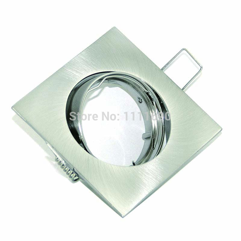 Modern LED GU10 Downlights Recessed Ceiling Lights MR16 Square Brushed Chrome Minimalist Spotlight 240V Cut Hole 70mm