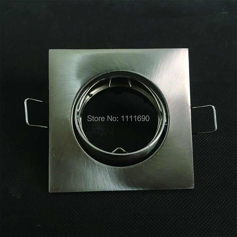 Modern LED GU10 Downlights Recessed Ceiling Lights MR16 Square Brushed Chrome Minimalist Spotlight 240V Cut Hole 70mm