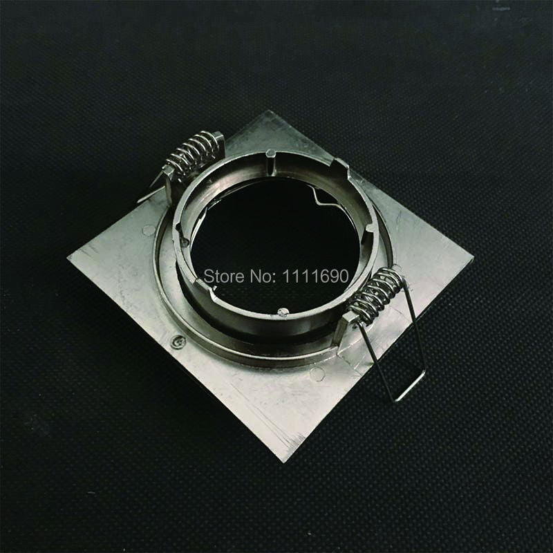 Modern LED GU10 Downlights Recessed Ceiling Lights MR16 Square Brushed Chrome Minimalist Spotlight 240V Cut Hole 70mm