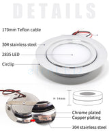 etrnLED Waterproof Spotlight Ultra Thin Recessed Led Downlight 12V 3W IP65 Cabinet Closet Bathroom Veranda Sauna Light Ceiling