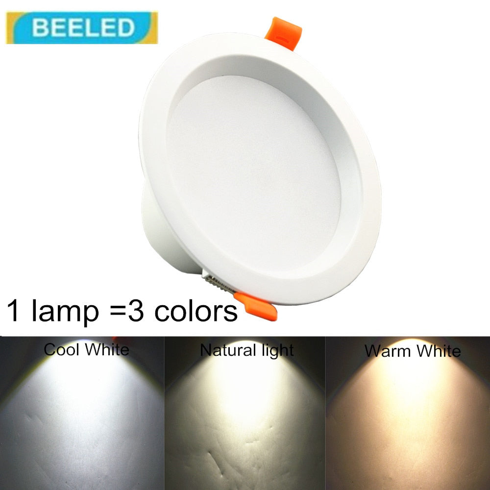LED Downlights smart lamp led bulb 5W 7W 9W changable 3colors SMD 5733 dimming LED ceiling lamp aluminum downlights smart lamps