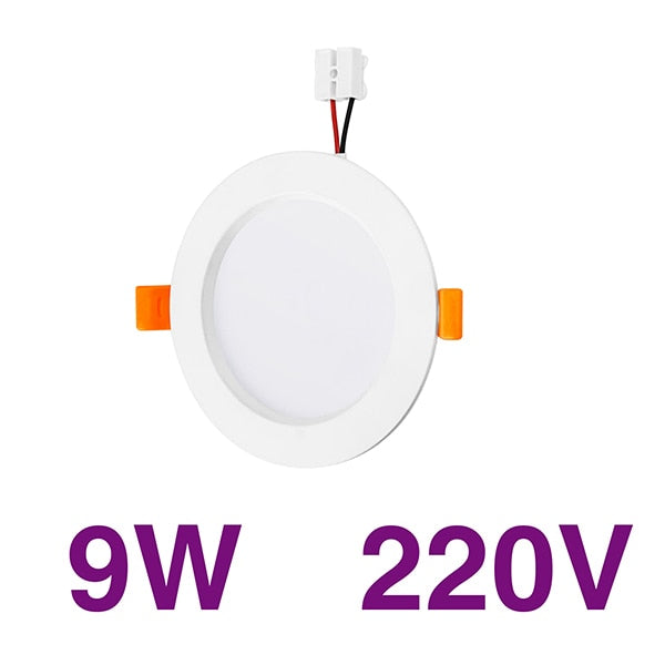 Ultra Thin Led Downlight Lamp Ceiling Spot Light 6Pcs 3W 5W 7W 9W 12W 15W 18W SMD 220V Recessed Downlight Slim Round Panel Light