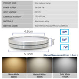 LED DownLight DC12v 3W Under Cabinet Wardrobe Showcase Lamp with Wire 3M back glue or screw installation Kitchen Dome Light