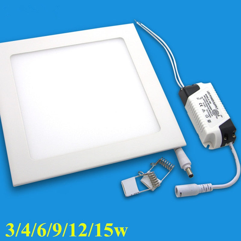Ultra thin Design 3W 4W 6W 9W 12W 15W 18W LED Ceiling Recessed Grid Downlight / Slim Round And Square Flat Panel Light