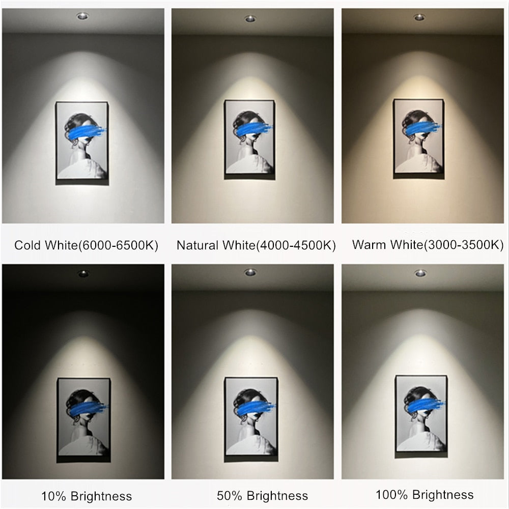 DBF 2021 Anti-Glare LED Ceiling Spot Light Honeycomb Nest Len Embedded Downlights 7W 12W 18W 20W for Hotel Pic Background Aisle