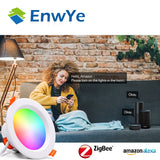 ZigBee RGB Smart LED Downlight Dimming Round Spot Light 7W 9W RGB + Warm + White Color Changing Light Works Alexa AC110-250V