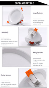 ZigBee RGB Smart LED Downlight Dimming Round Spot Light 7W 9W RGB + Warm + White Color Changing Light Works Alexa AC110-250V