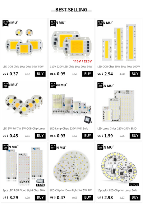 LED Chip for Downlight 10 PCS 3W 5W 7W 9W 12W 15W 18W SMD 2835 Round Light Beads AC 220V-240V Downlight Chip Lighting Spotlight