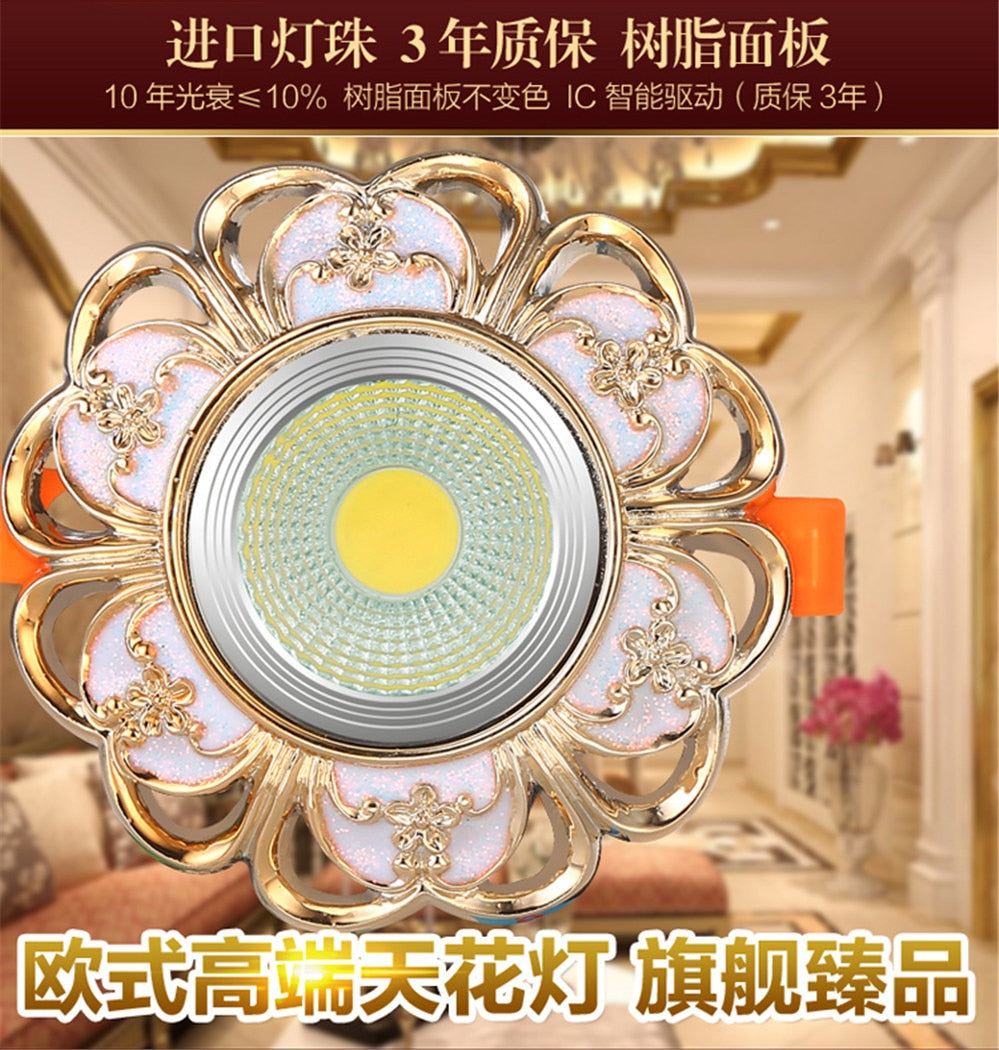 European Style Resin Garland Led Ceiling Lamp Led Recessed Spot Down Lights Indoor Living Room Lighting Fixture Home Decoration