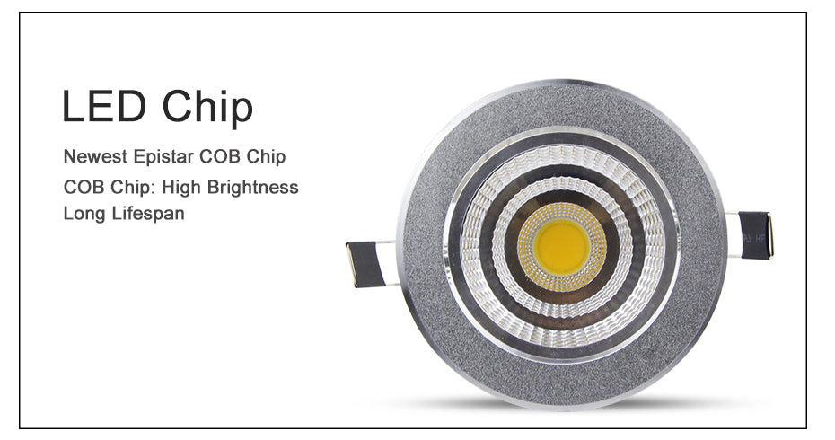 Adjustable Angle Dimmable LED COB Downlight 6W 9W 12W 18W Recessed Ceiling Lamp AC110V 220V Downlight Spot Light Home Decor