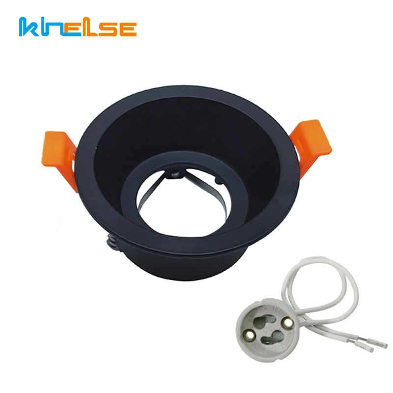 Round GU10 Recessed Downlight Replacement Kit Black MR16 Fitting Mounting Ceiling Spot Lights Frame GU5.3 Lamp Socket Holder