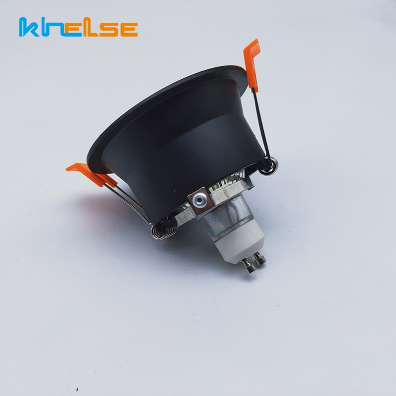 Round GU10 Recessed Downlight Replacement Kit Black MR16 Fitting Mounting Ceiling Spot Lights Frame GU5.3 Lamp Socket Holder