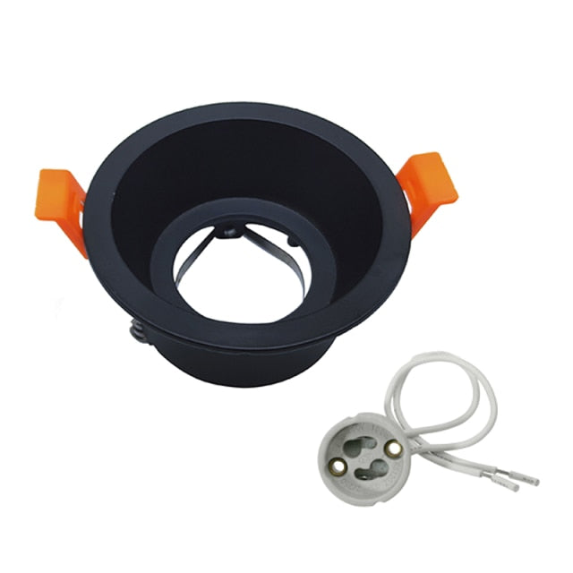 Round GU10 Recessed Downlight Replacement Kit Black MR16 Fitting Mounting Ceiling Spot Lights Frame GU5.3 Lamp Socket Holder