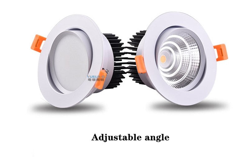Dimmable LED COB Spotlight Ceiling lamp AC85-265V 5W 7W 9W 12W 15W 18W Aluminum recessed downlights round Led Spot Light