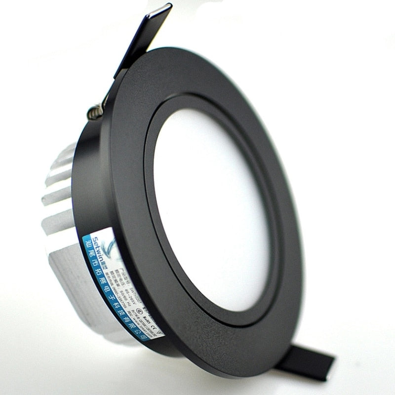 Dimmable COB LED spotlight ceiling lamp, AC85-265V aluminum recessed downlight indoor lighting, round led panel light, 3W 5w7w9w