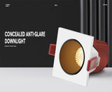 DBF Angle Adjust Square Anti-Glare LED Recessed Downlight 7W 12W 15W Honeycomb Nest Lens Ceiling Spot Light Kitchen Living Room