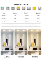 DBF Angle Adjust Square Anti-Glare LED Recessed Downlight 7W 12W 15W Honeycomb Nest Lens Ceiling Spot Light Kitchen Living Room