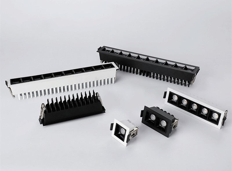 Square dimming 2W/4W/6W/10W/20W/30W LED spotlight line light bar creative linear long strip living room corridor light downlight