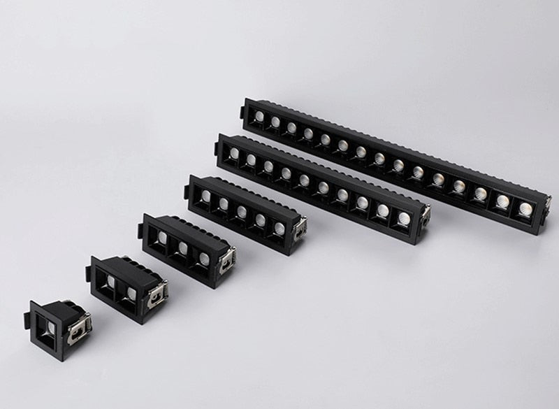 Square dimming 2W/4W/6W/10W/20W/30W LED spotlight line light bar creative linear long strip living room corridor light downlight