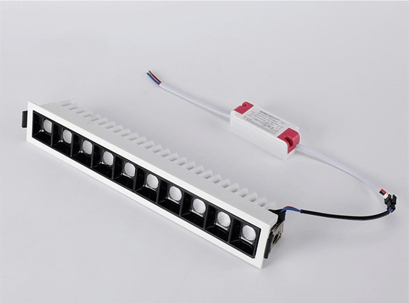 Square dimming 2W/4W/6W/10W/20W/30W LED spotlight line light bar creative linear long strip living room corridor light downlight