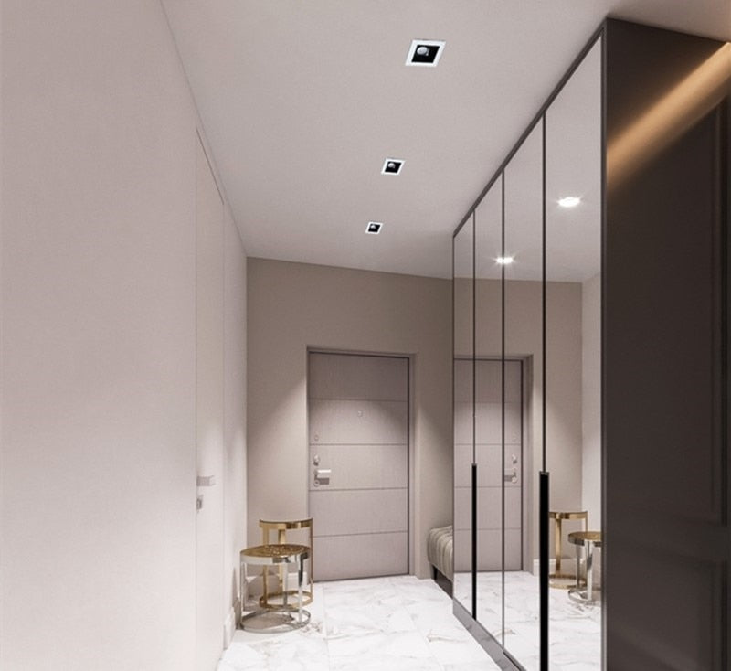 Square dimming 2W/4W/6W/10W/20W/30W LED spotlight line light bar creative linear long strip living room corridor light downlight