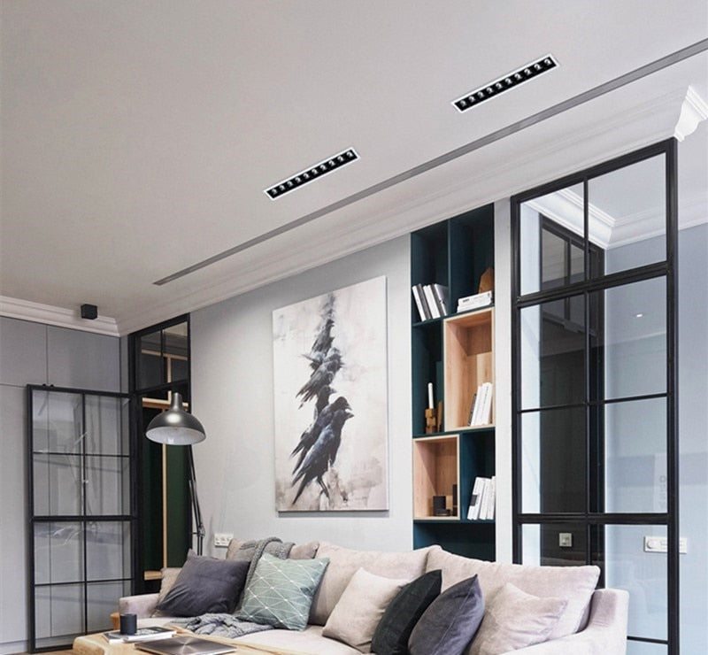 Square dimming 2W/4W/6W/10W/20W/30W LED spotlight line light bar creative linear long strip living room corridor light downlight