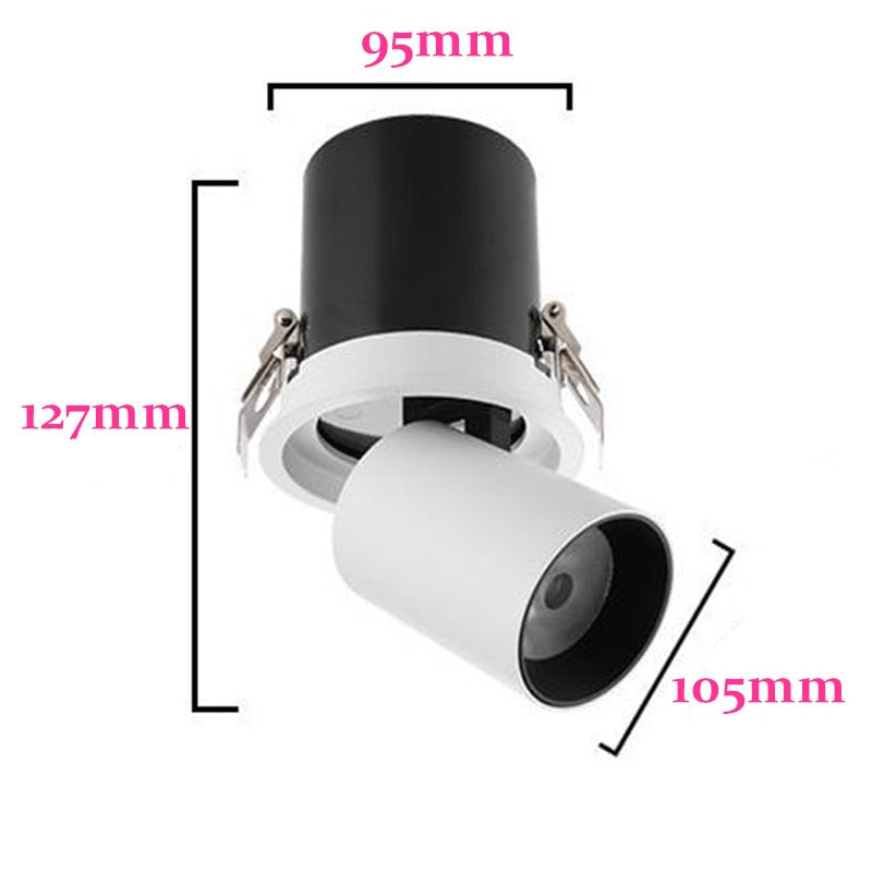 NEW LED Aluminum recessed COB dimmable Rotating Downlight AC85-265V 9W 12W 15W LED Ceiling Lamp Spot Lights Indoor Lighting