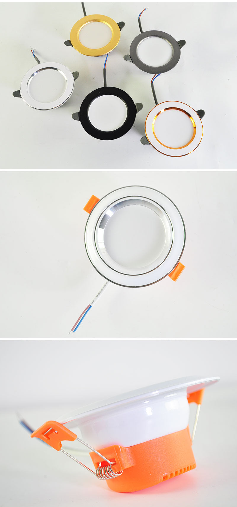 Downlight 10pcs 3W 5W led Downlight AC220V six color recessed led downlight lamps Kitchen living room Indoor recessed downlight