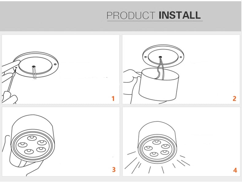 Round dimmable Led surface mounted spotlight COB non-opening ceiling spotlight 7W/12W living room surface mounted downlight