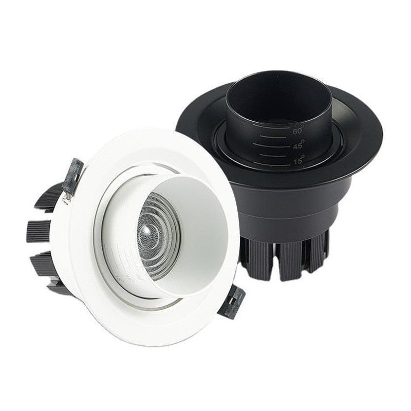 Dimmable LED Embedded Zoom 15-60 degrees COB Downlights 9W 12W 15W 20W 30W 35W Ceiling Lamp Spot Lights 85-265V Indoor lighting