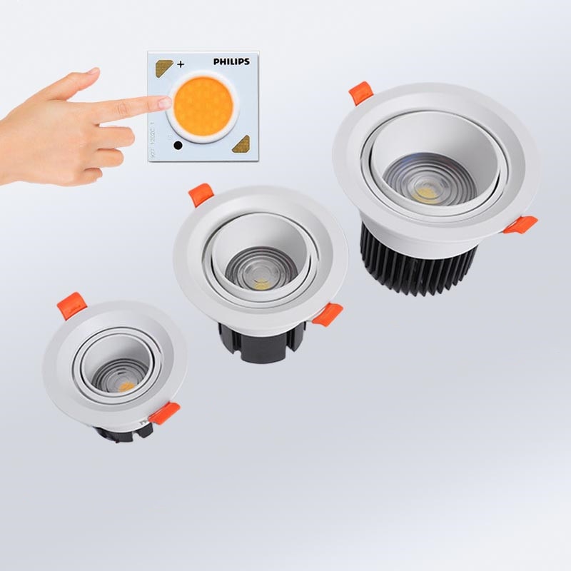 Dimmable LED Embedded Zoom 15-60 degrees COB Downlights 9W 12W 15W 20W 30W 35W Ceiling Lamp Spot Lights 85-265V Indoor lighting